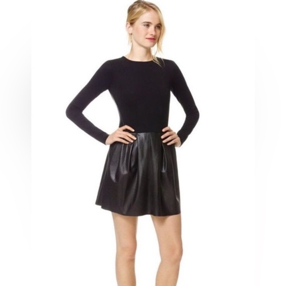 Wilfred Aritzia faux leather black mini long sleeve dress - Picture 12 of 12